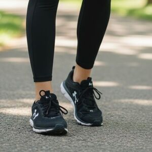 Under Armour Black and White Running Shoes